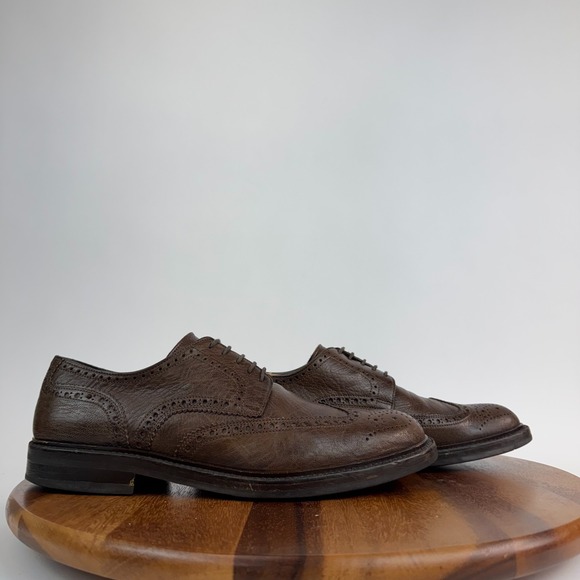 Mens Antonio Maurizi Brown Leather Wingtip Brogue Dress Shoes Size 42 US 9 D GUC main image 5